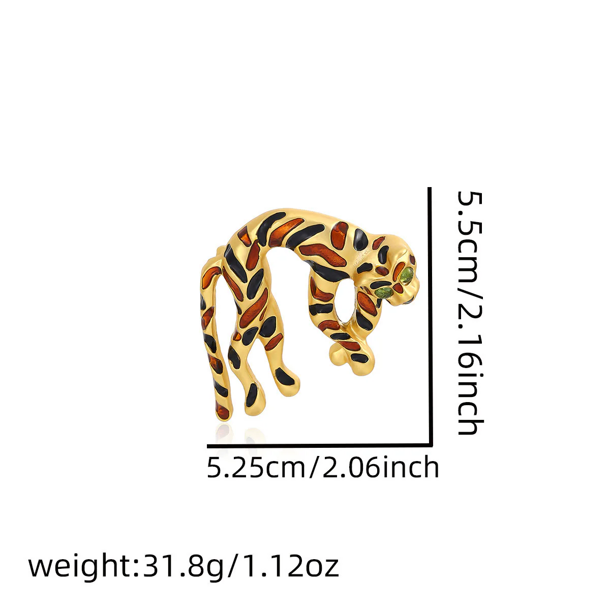 Mid Ancient Style Colorful Oil Dripping Leopard Brooch Accessory - Image 4