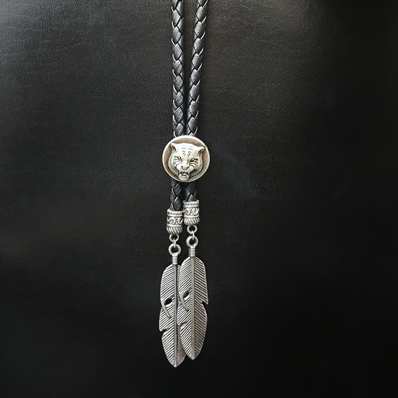 Mini Animal Series Pendant Feather Shape Tip Bolo Tie - Image 7