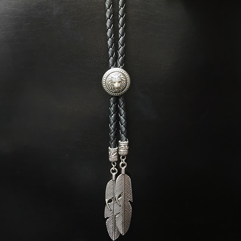 Mini Animal Series Pendant Feather Shape Tip Bolo Tie - Image 8