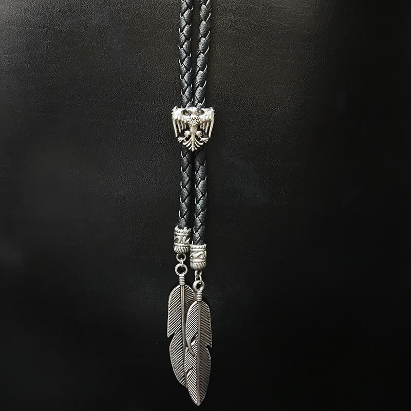 Mini Animal Series Pendant Feather Shape Tip Bolo Tie - Image 9