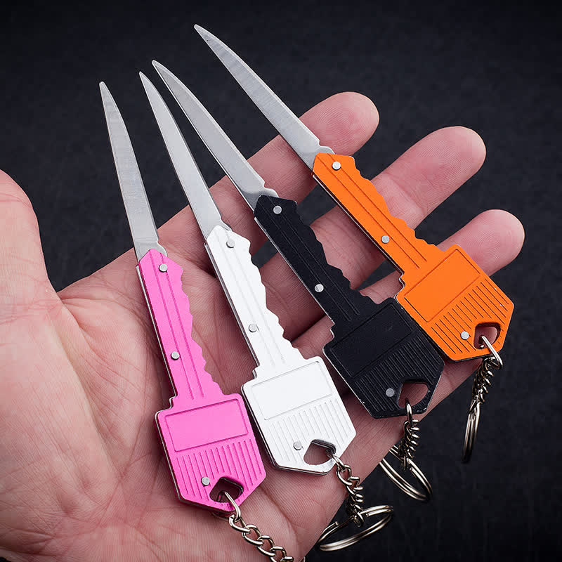 Mini Camping Folding Key-Shaped Knife Keychain