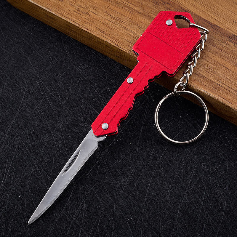 Mini Camping Folding Key-Shaped Knife Keychain - Image 14