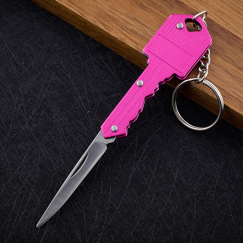 Mini Camping Folding Key-Shaped Knife Keychain - Image 16