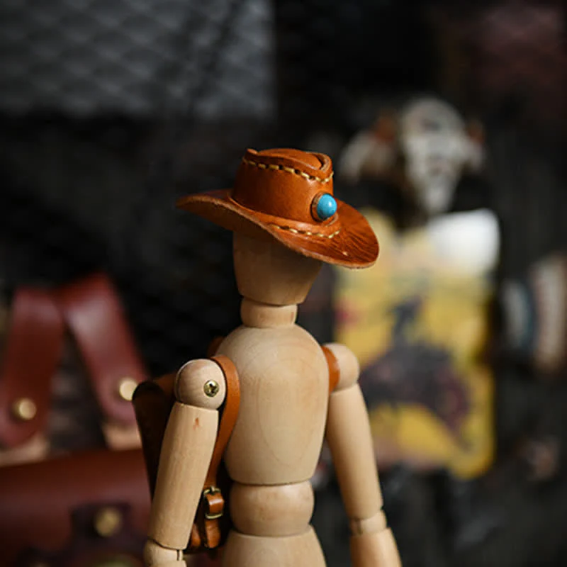 MIni Cowboy Leather Hat Handmade Keychain - Image 10