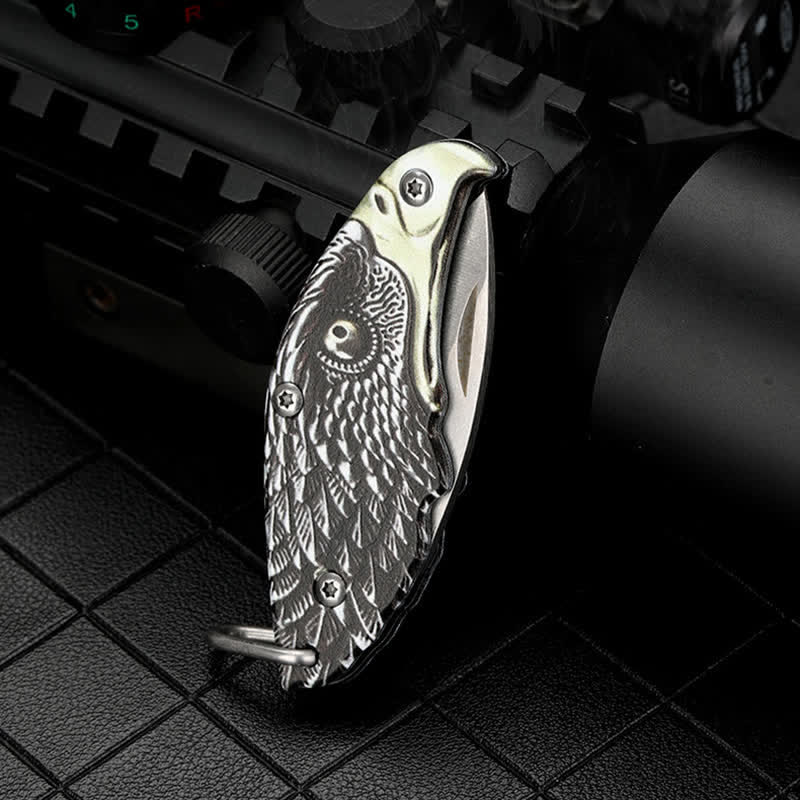 Mini EDC Tool Eagle Hidden Folding Knife Pendant Necklace - Image 3