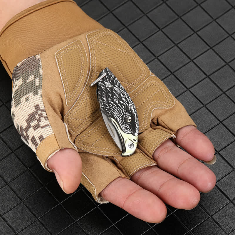 Mini EDC Tool Eagle Hidden Folding Knife Pendant Necklace - Image 4