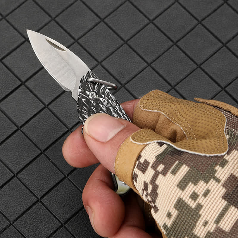 Mini EDC Tool Eagle Hidden Folding Knife Pendant Necklace - Image 5