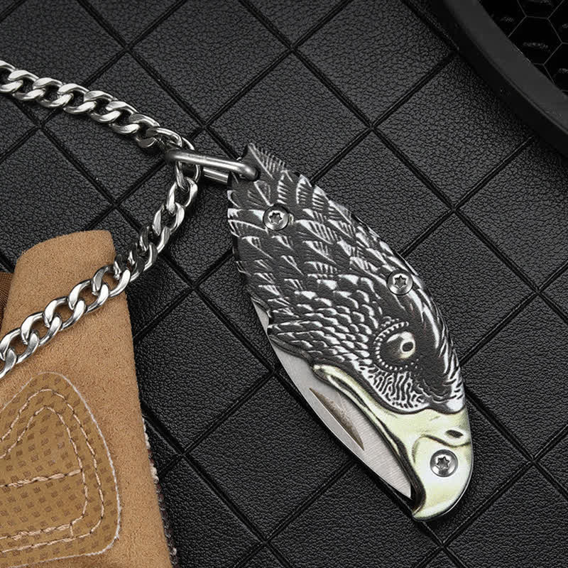 Mini EDC Tool Eagle Hidden Folding Knife Pendant Necklace - Image 7