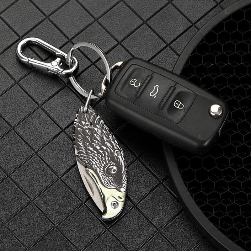 Mini EDC Tool Eagle Hidden Folding Knife Pendant Necklace - Image 9