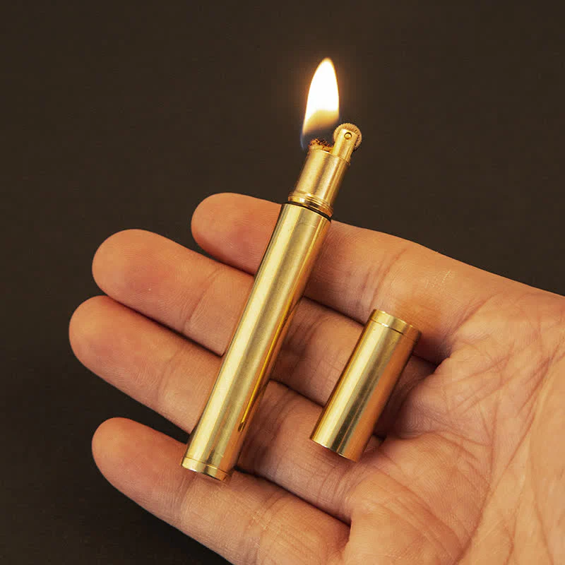 Mini Gold Long Stick Cigarette Shape Refillable Kerosene Lighter - Image 2