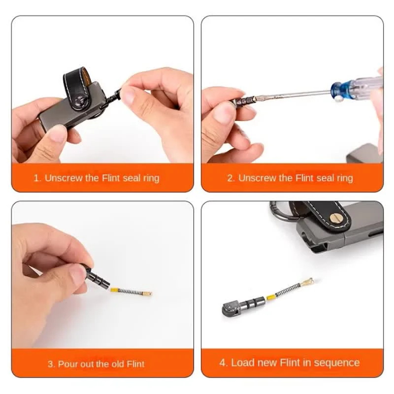 Mini Pendant Keychain Classic Refillable Butane Lighter - Image 8
