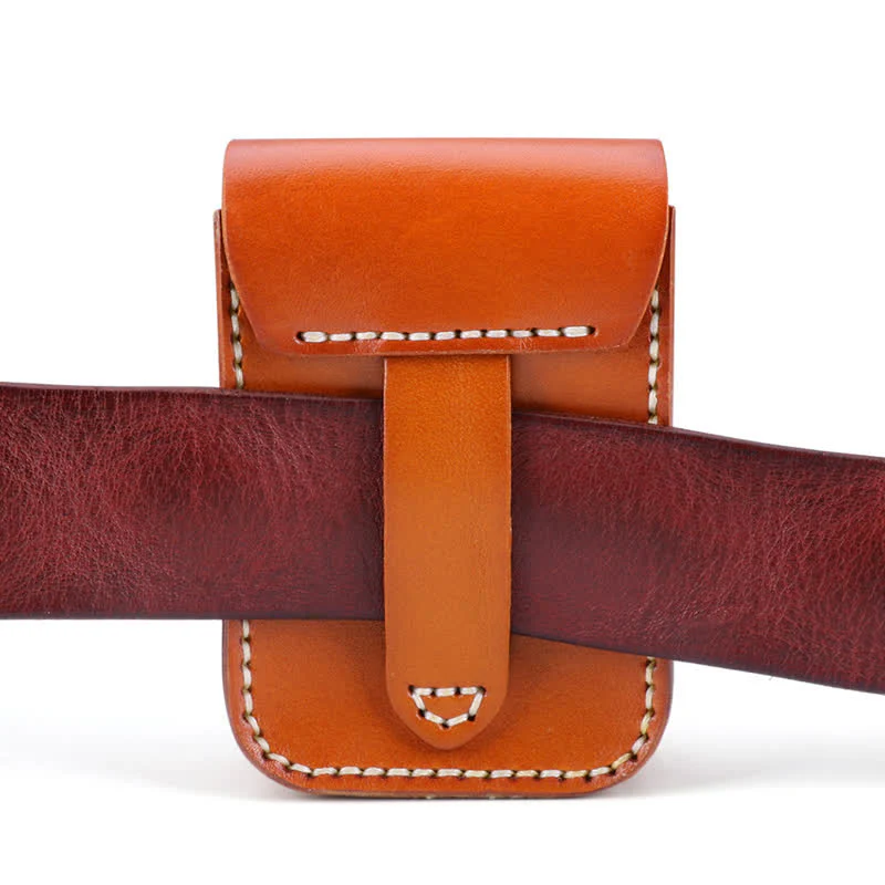Mini Portable Cigarette Case Leather Belt Bag - Image 14