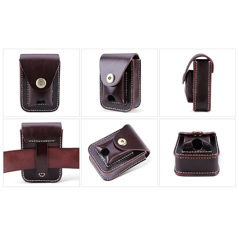 Mini Portable Cigarette Case Leather Belt Bag - Image 16