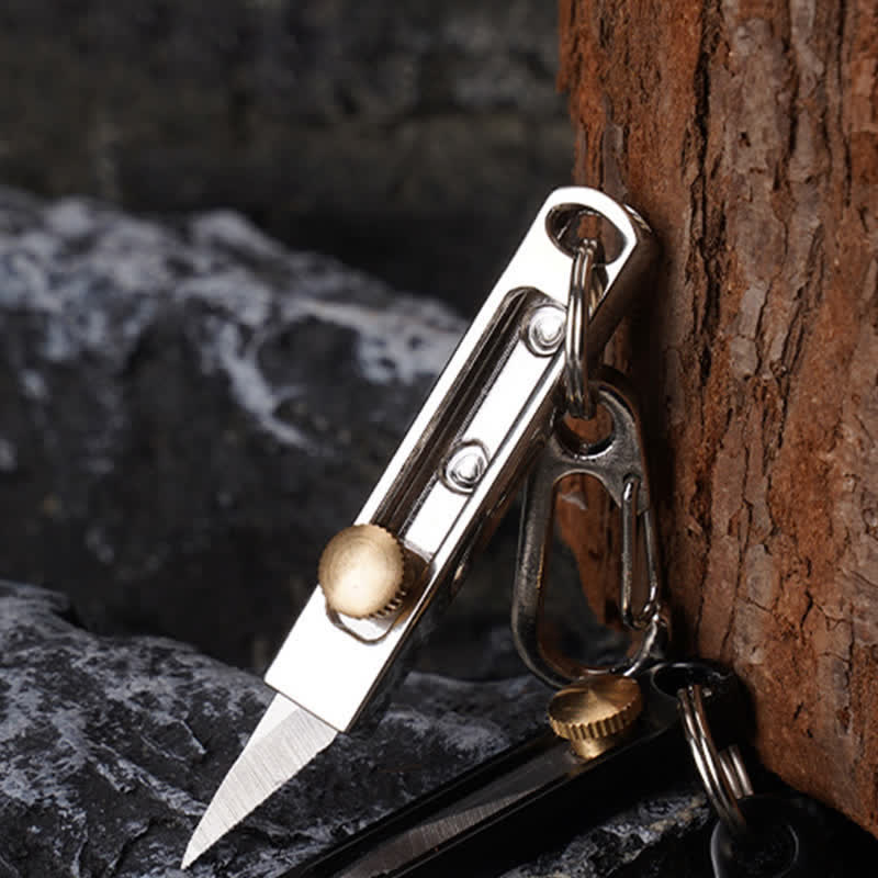 Mini Push-Pull Knife Utility Cutting Tool Keychain - Image 4