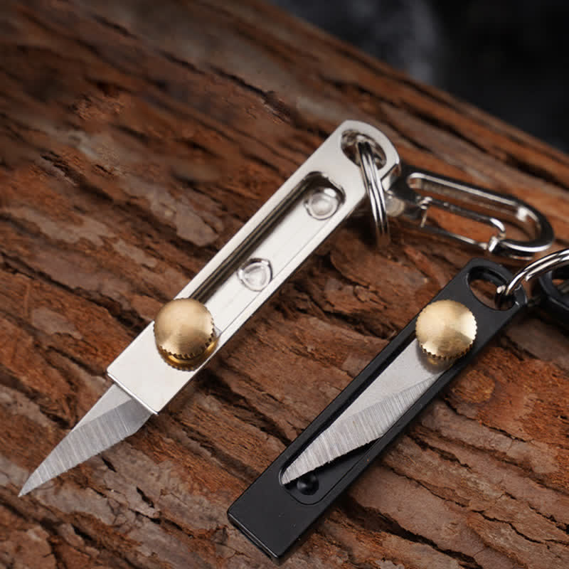 Mini Push-Pull Knife Utility Cutting Tool Keychain - Image 5