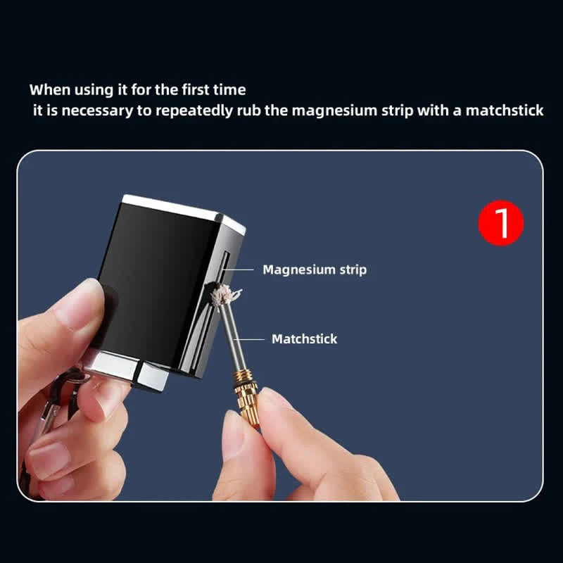 Mini Rectangle 2-in-1 Portable Ashtray Matchstick Kerosene Lighter - Image 7