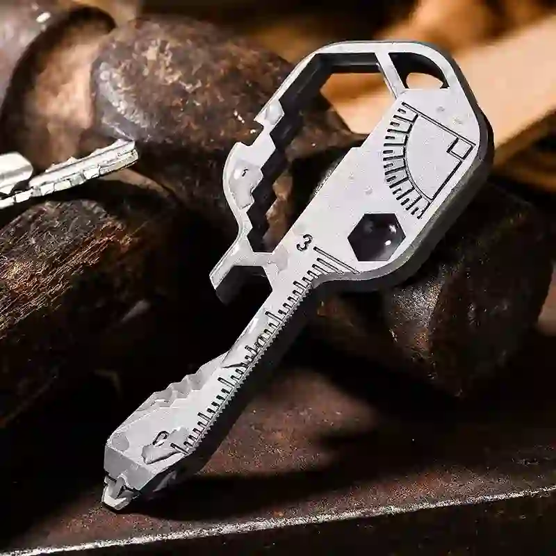 Mini Utility 11 In 1 Key-Shaped Common Tools Keychain - Image 10
