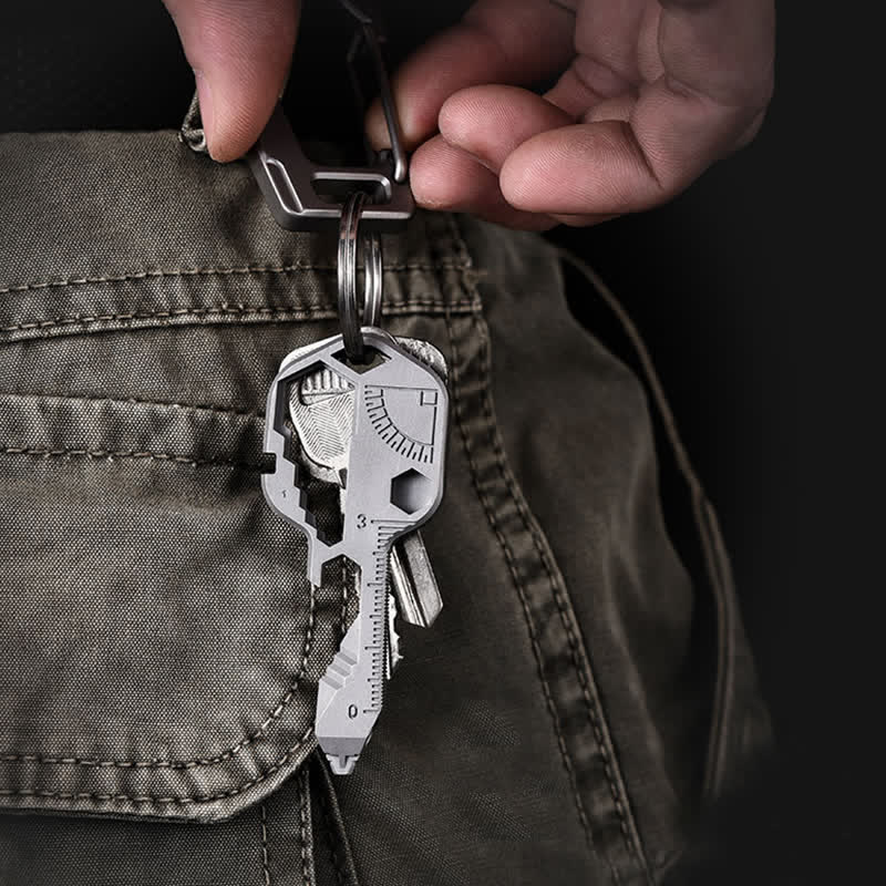 Mini Utility 11 In 1 Key-Shaped Common Tools Keychain - Image 11