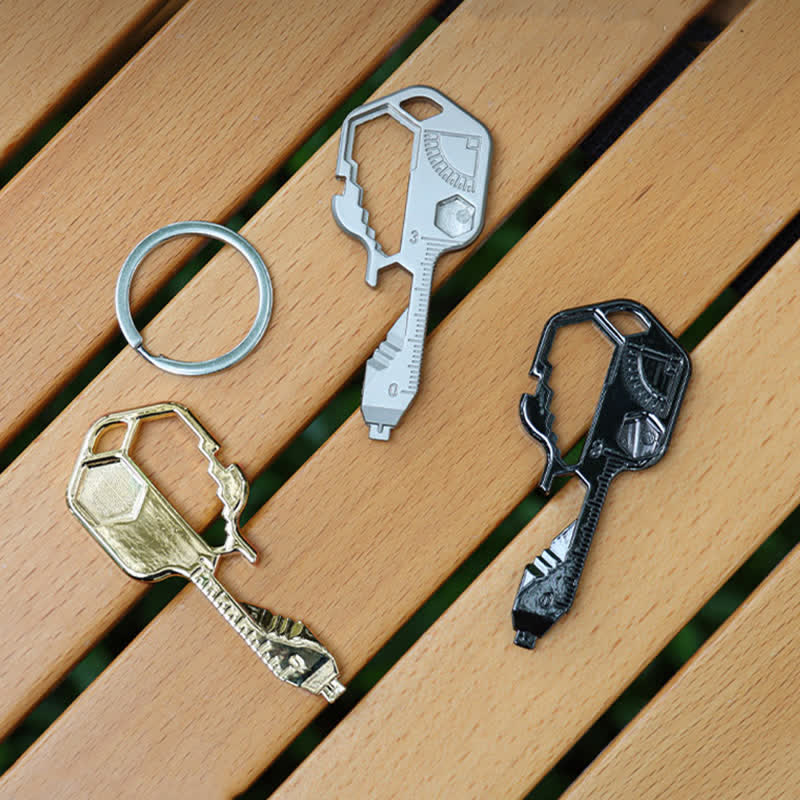 Mini Utility 11 In 1 Key-Shaped Common Tools Keychain - Image 12