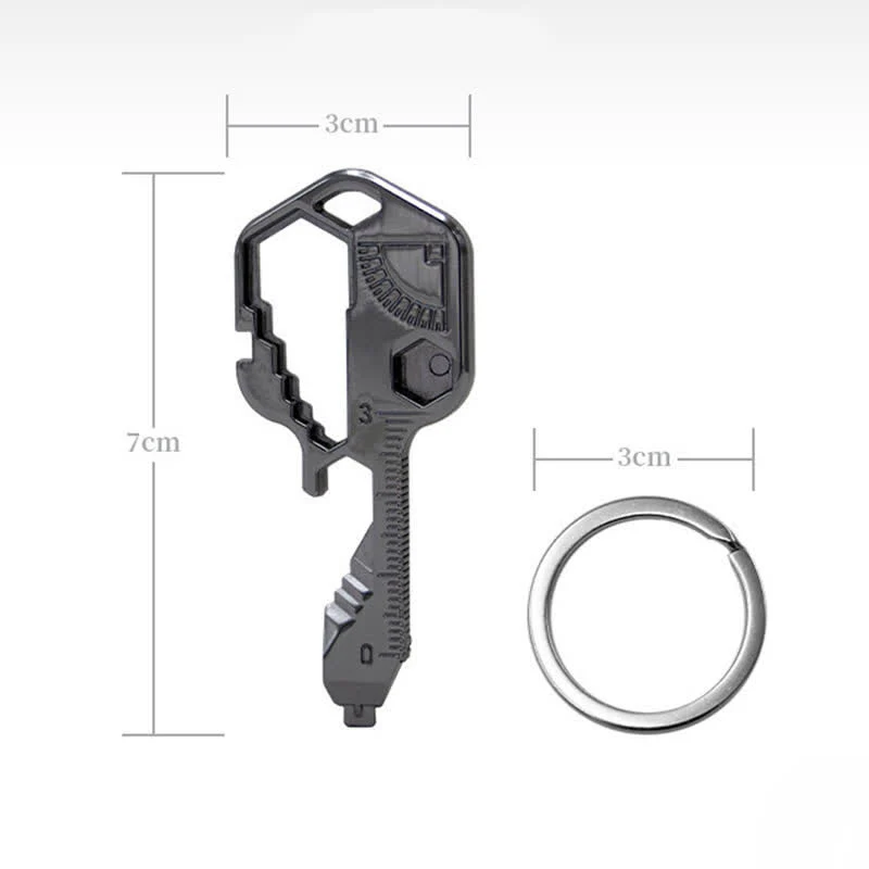 Mini Utility 11 In 1 Key-Shaped Common Tools Keychain - Image 14