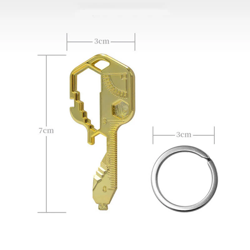Mini Utility 11 In 1 Key-Shaped Common Tools Keychain - Image 16