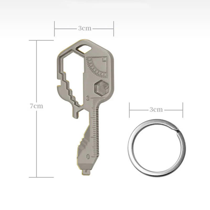 Mini Utility 11 In 1 Key-Shaped Common Tools Keychain - Image 2