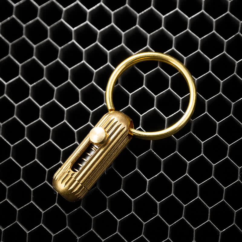 Miniature Brass Hidden Blade Functioning Cutter Keychain - Image 5