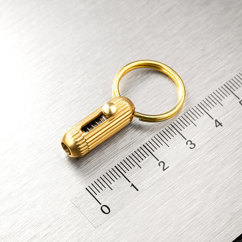 Miniature Brass Hidden Blade Functioning Cutter Keychain - Image 6