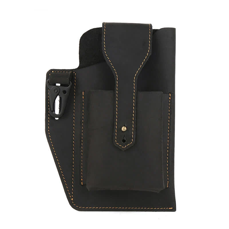 Minimalist Phone Crazy Horse Leather Belt Bag - Image 25