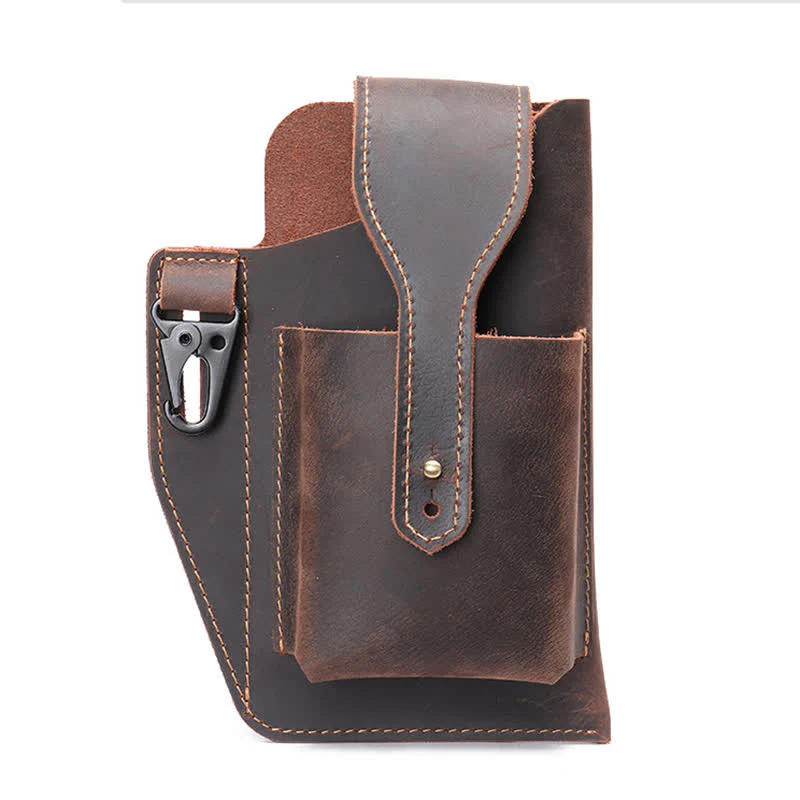 Minimalist Phone Crazy Horse Leather Belt Bag - Image 3