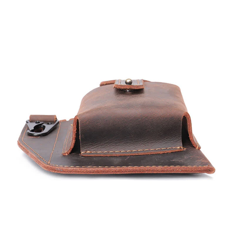 Minimalist Phone Crazy Horse Leather Belt Bag - Image 7