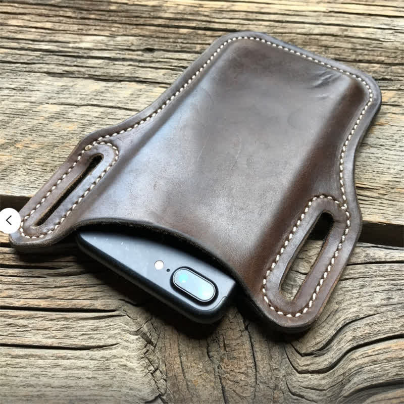 Mobile Phone Holster Leather Loop Case Belt Bag - Image 5