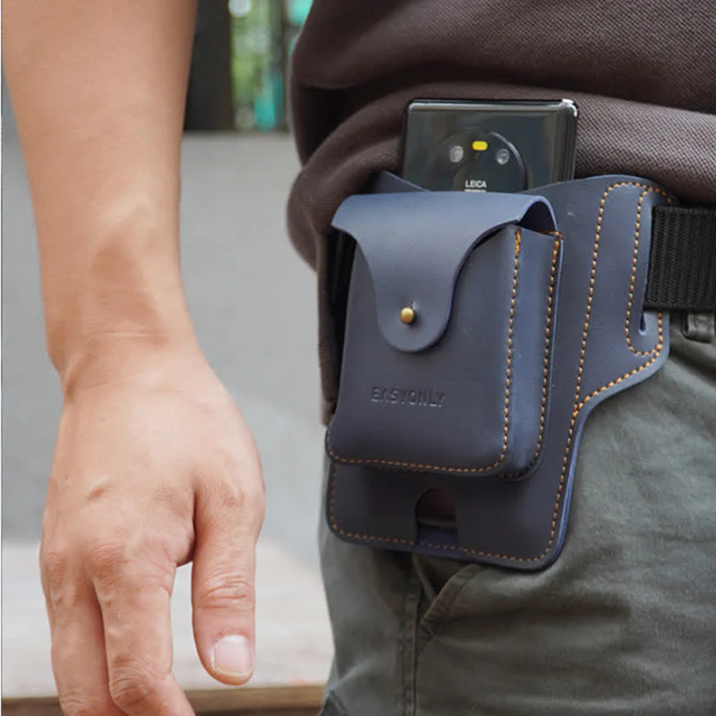 Mobile Phone Storage Fanny Pack Leather Belt Bag - Image 4