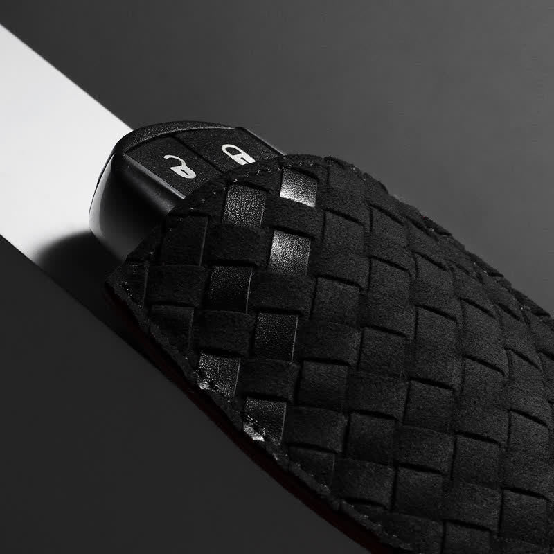 Modern Weave Pull-out Leather Car Key Case - Image 4