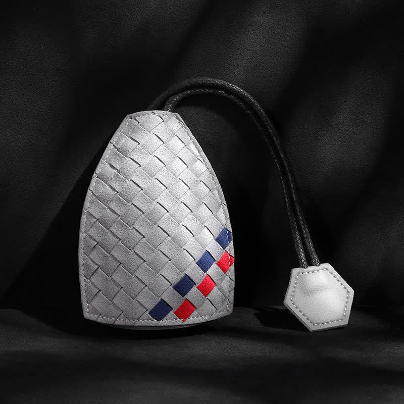 Modern Weave Pull-out Leather Car Key Case - Image 5