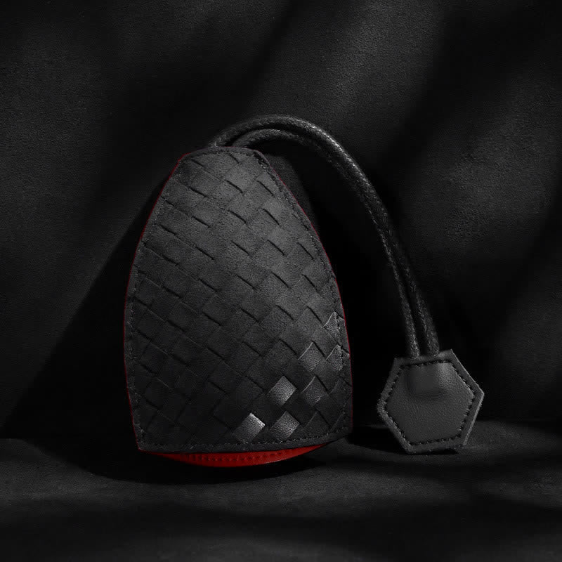 Modern Weave Pull-out Leather Car Key Case - Image 6