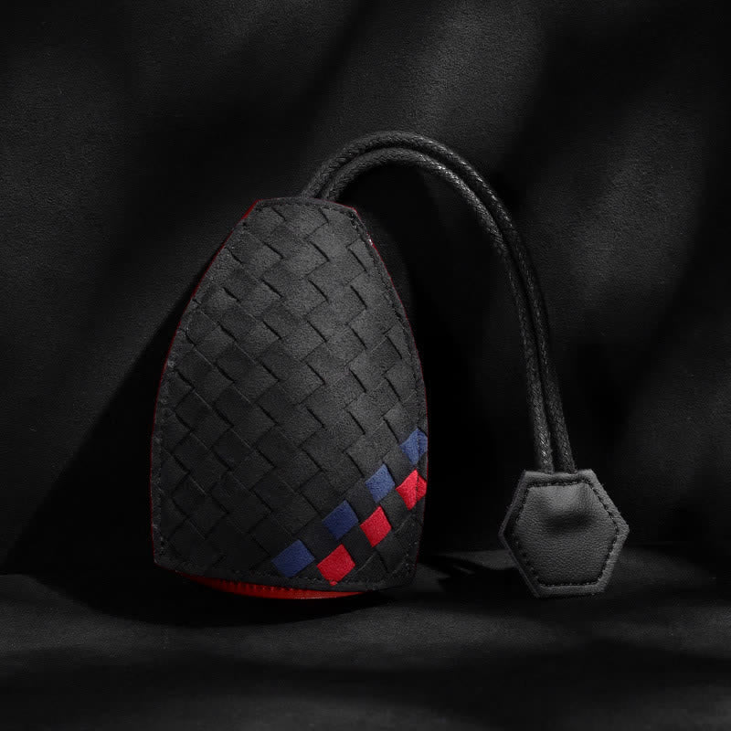Modern Weave Pull-out Leather Car Key Case - Image 7