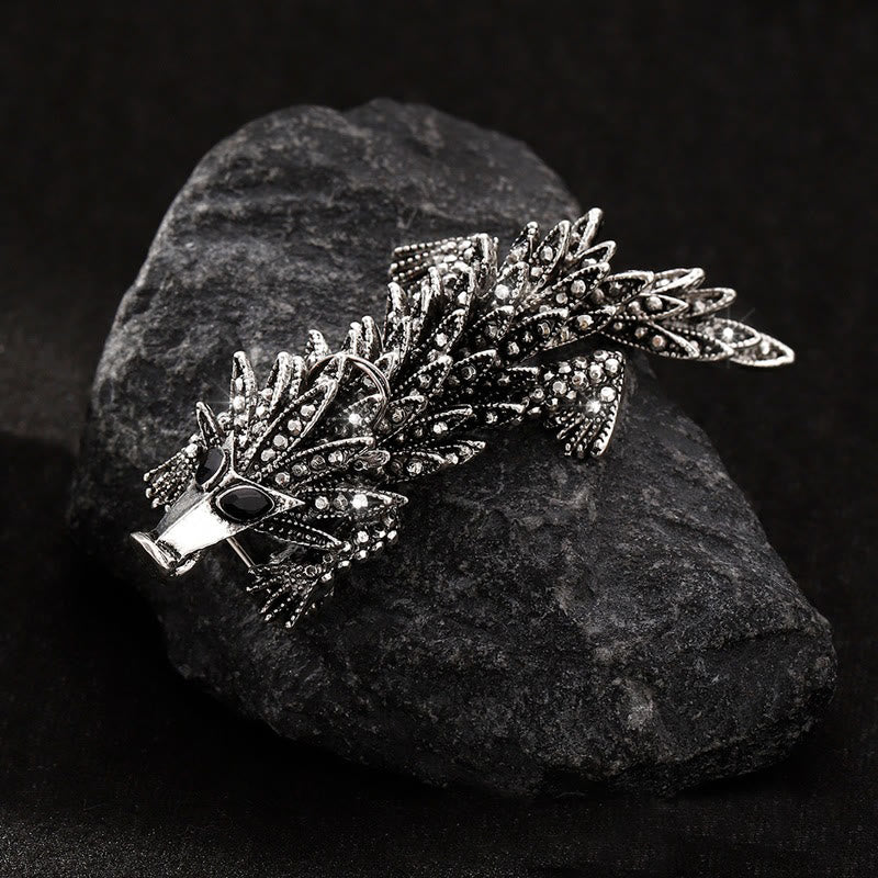 Moveable Inlaid Rhinestone Crocodile Articulated Brooch