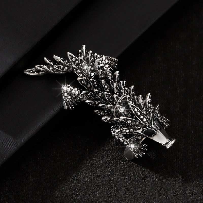 Moveable Inlaid Rhinestone Crocodile Articulated Brooch - Image 2