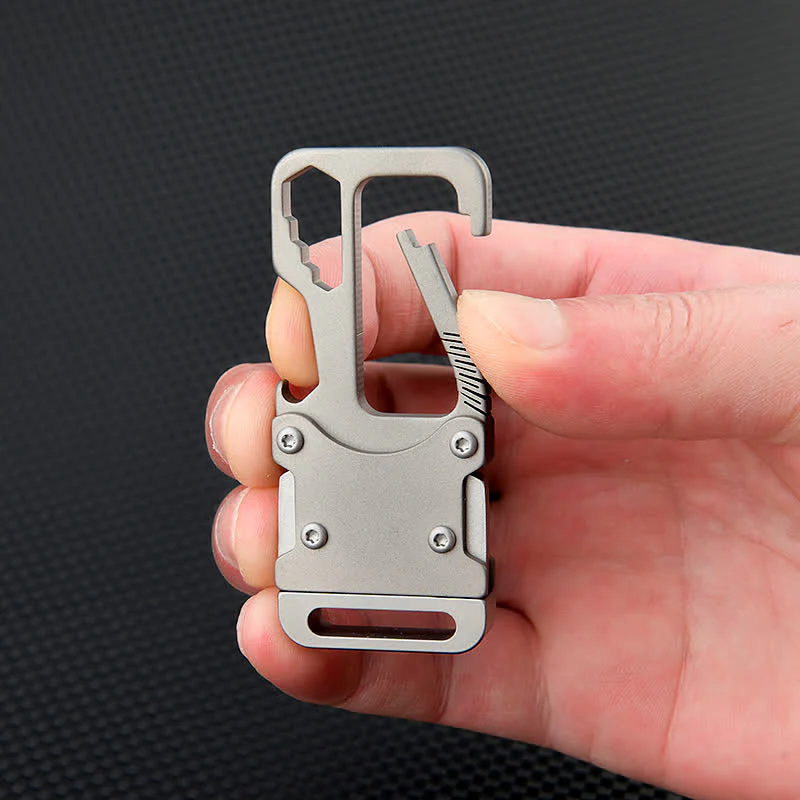 Multi-functional  Carabiner Keychain Clip With Knife - Image 3