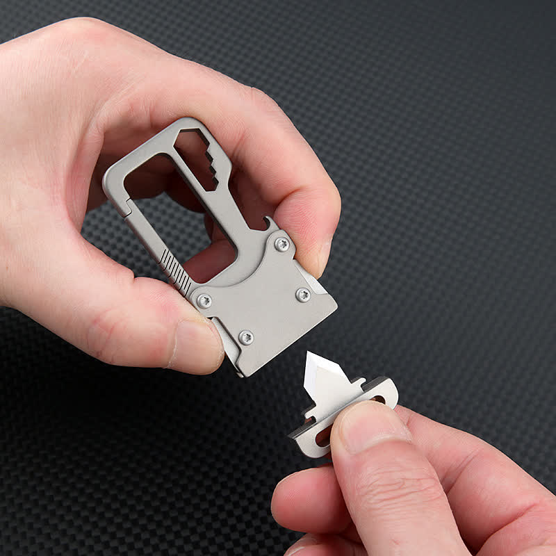 Multi-functional  Carabiner Keychain Clip With Knife - Image 8