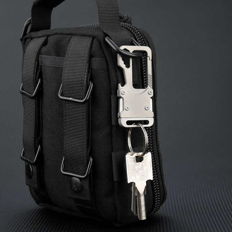 Multi-functional  Carabiner Keychain Clip With Knife - Image 9