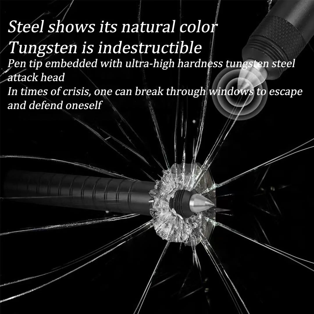 Multi-Functional Lighting Window-Breaker Whistle Survival Tactical Pen - Image 3