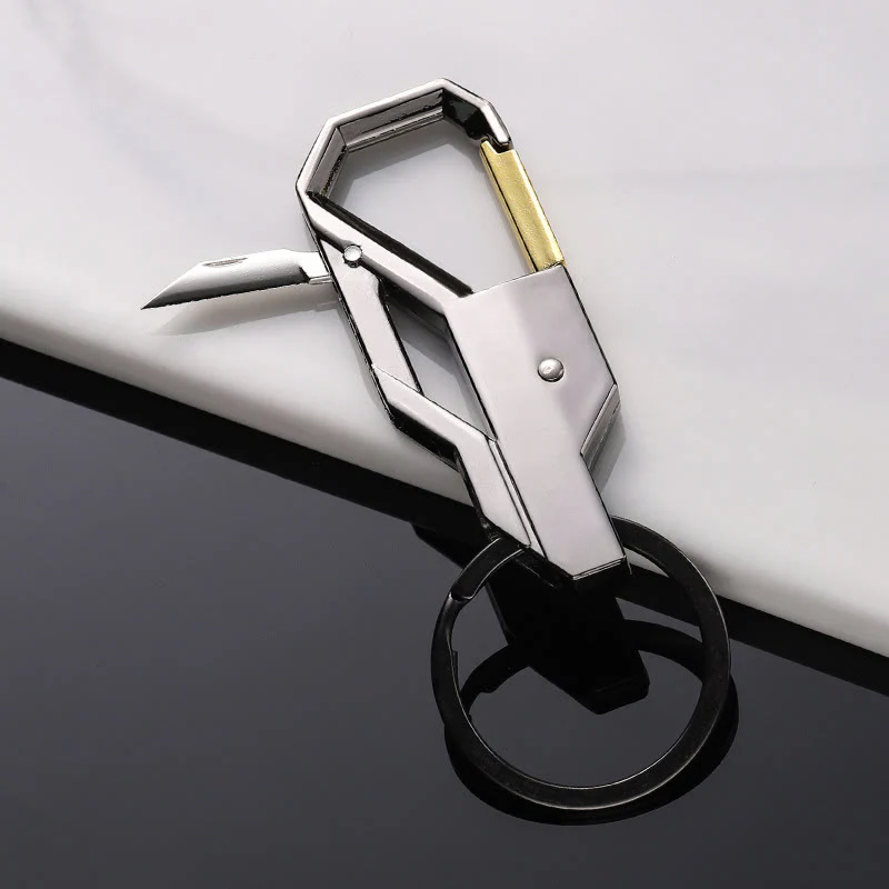 Multi Functional Practical Metal Keychain With Knife - Image 4