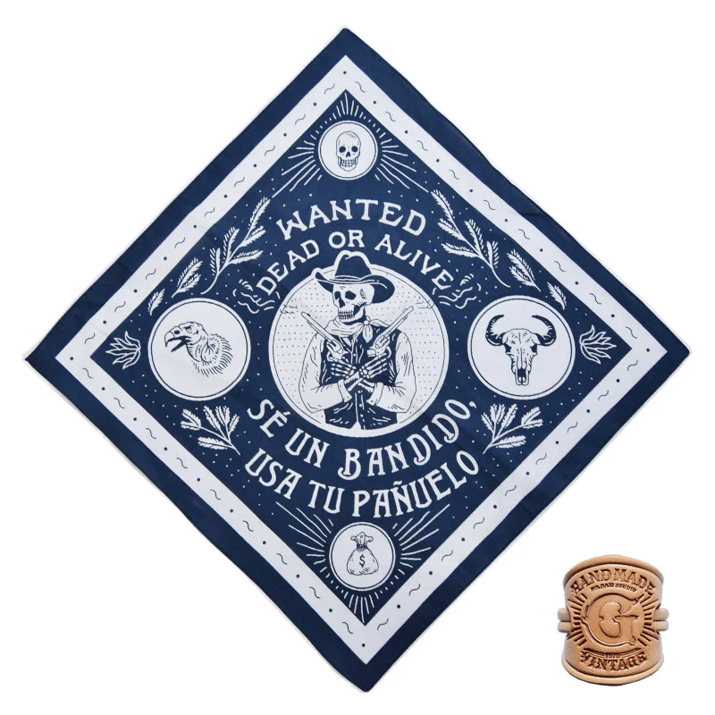 Multi Pattern Retro Pocket Square With Letter Buckle - Image 7