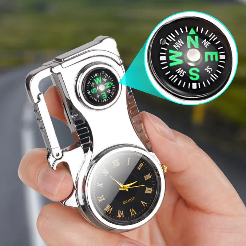 Multi-purpose Compass Watch Portable Keychain Butane Lighter - Image 4