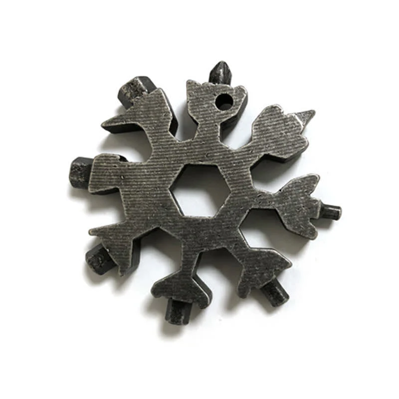 Multi-Tool 18-in-1 Snowflake Shape Spanner Keychain - Image 12