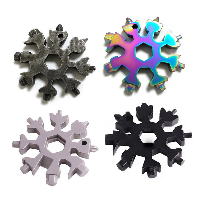 Multi-Tool 18-in-1 Snowflake Shape Spanner Keychain - Image 5