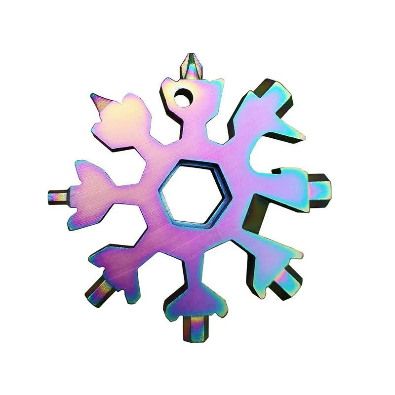 Multi-Tool 18-in-1 Snowflake Shape Spanner Keychain - Image 8