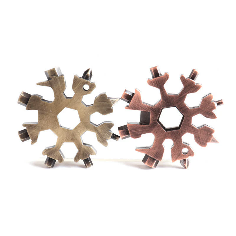 Multi-Tool 18-in-1 Snowflake Shape Spanner Keychain - Image 9